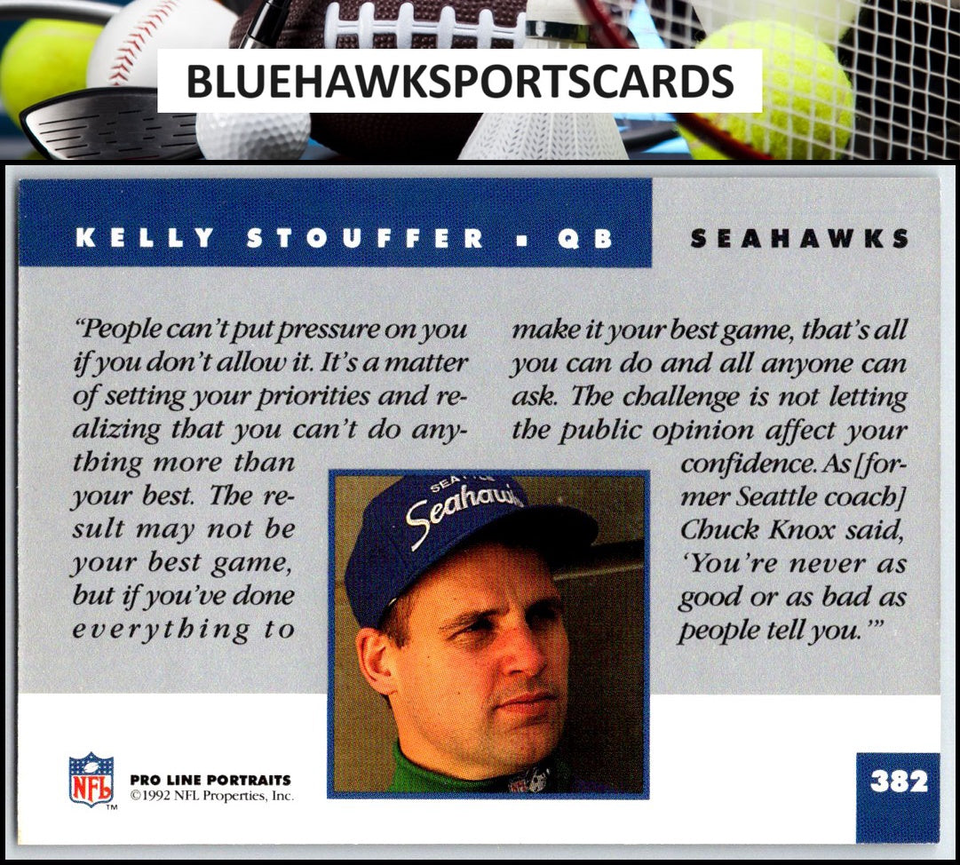 1992 Pro Line Portraits #382 Kelly Stouffer