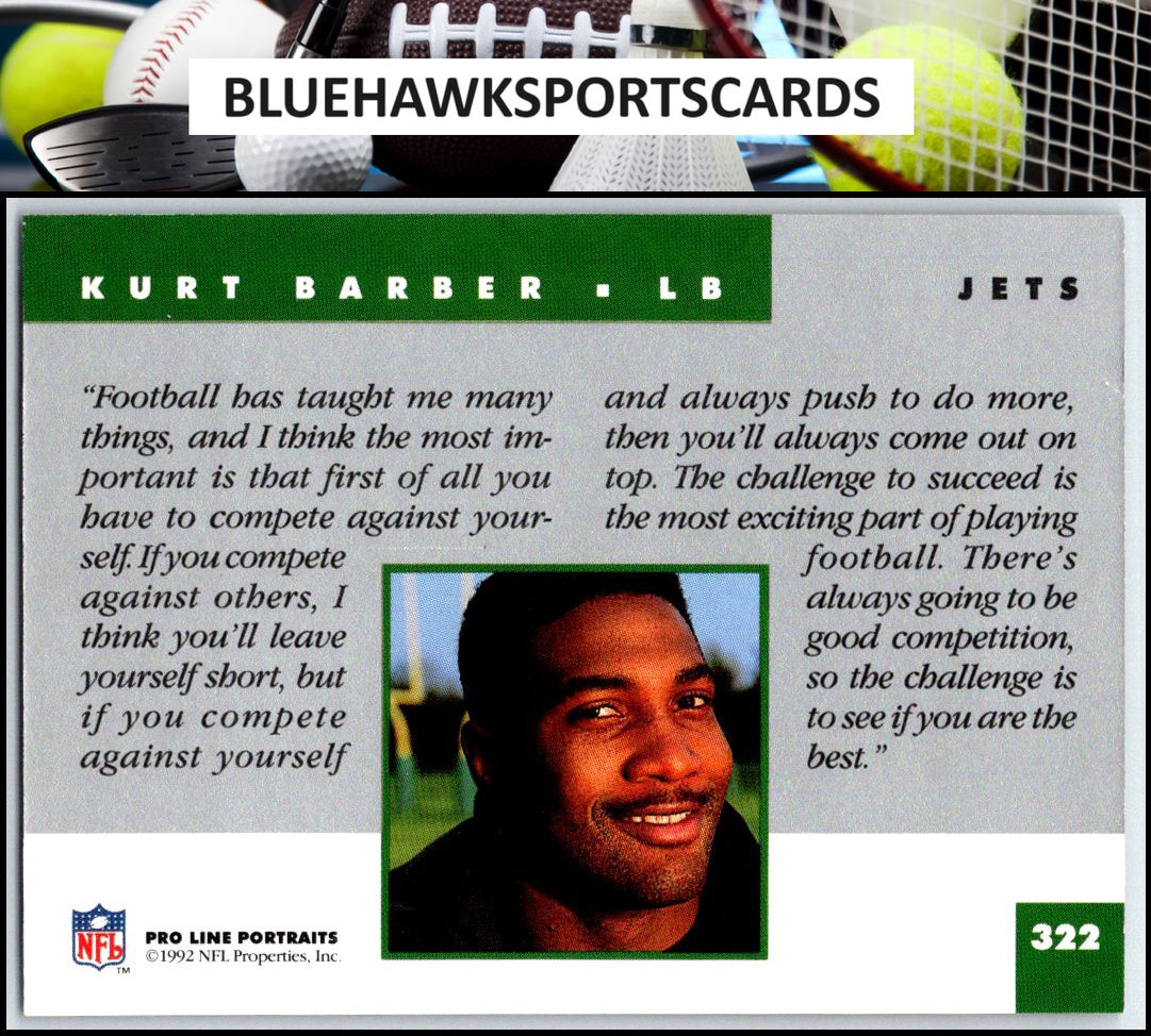 1992 Pro Line Portraits #322 Kurt Barber