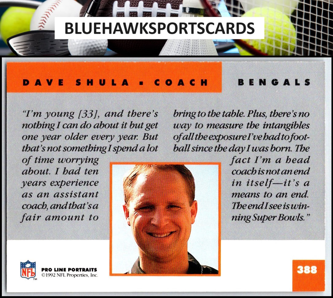 1992 Pro Line Portraits #388 Dave Shula