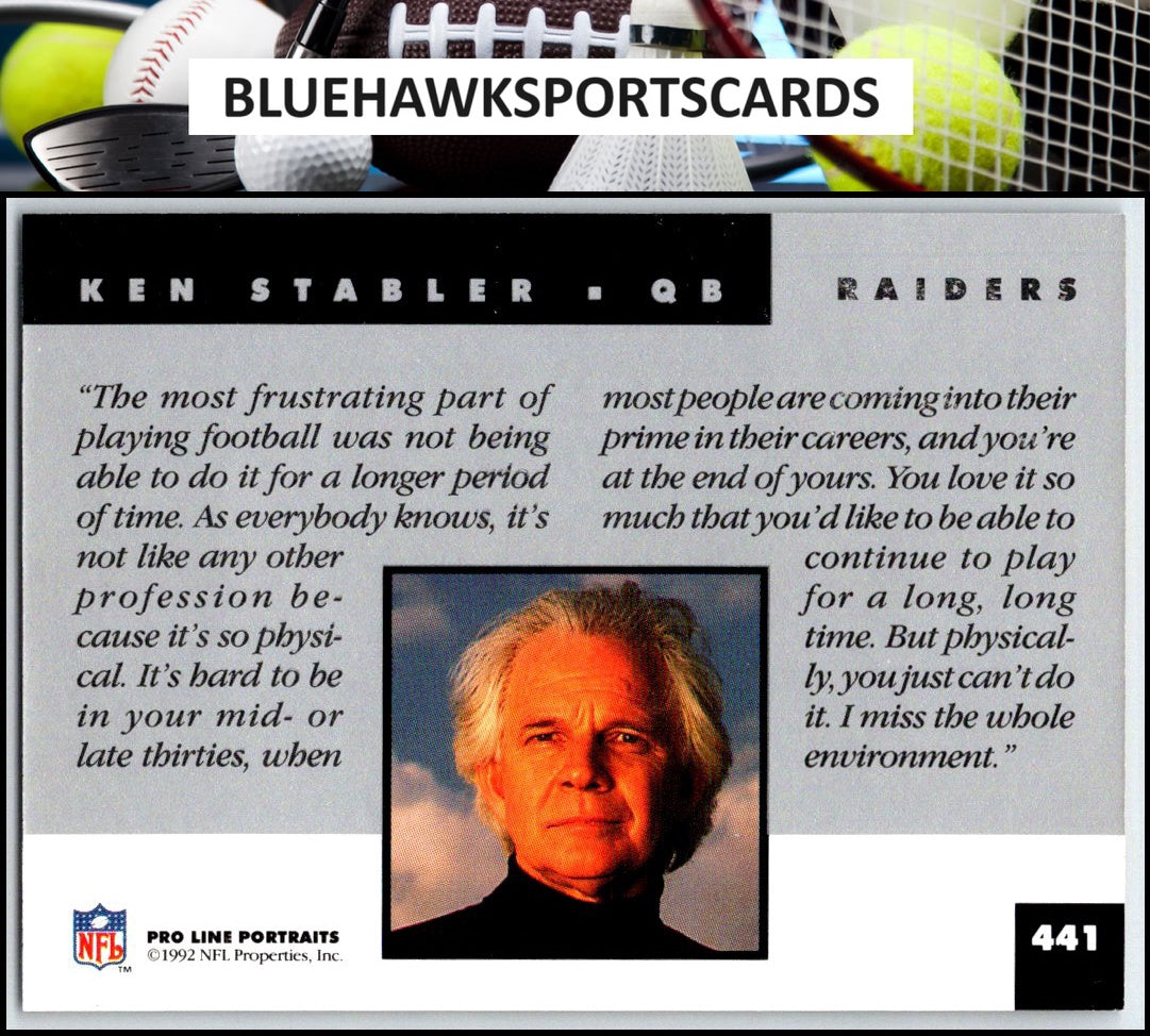 1992 Pro Line Portraits #441 Ken Stabler