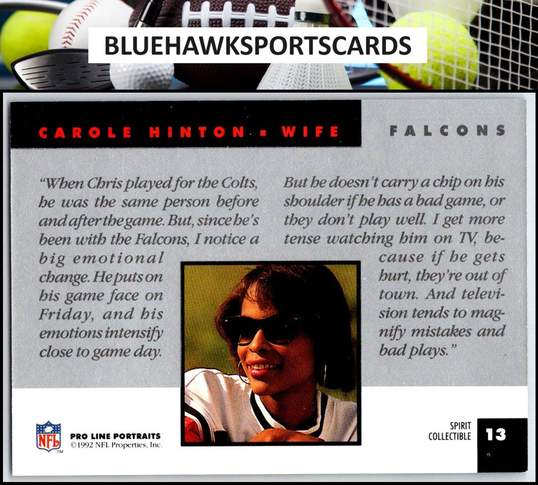 1992 Pro Line Portraits #13 Carole Hinton Wives