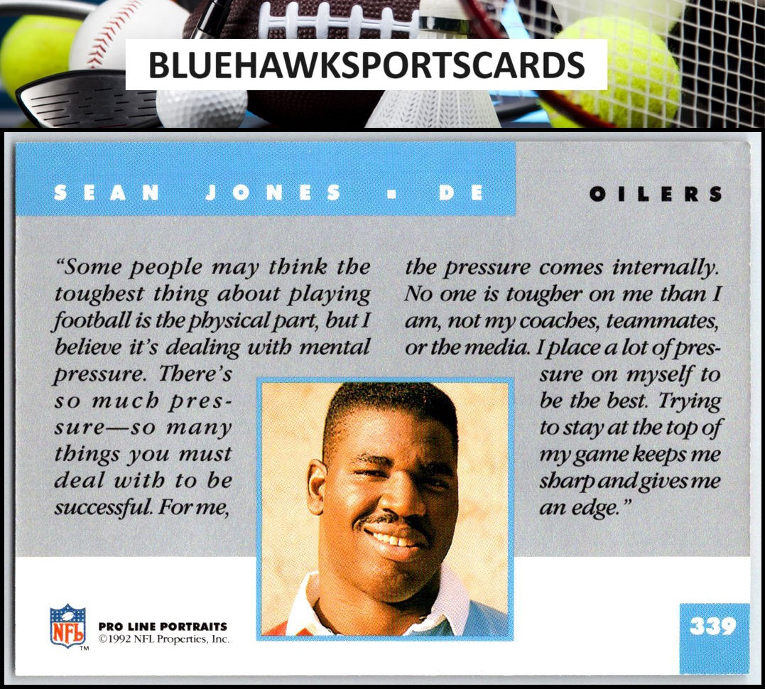 1992 Pro Line Portraits #339 Sean Jones