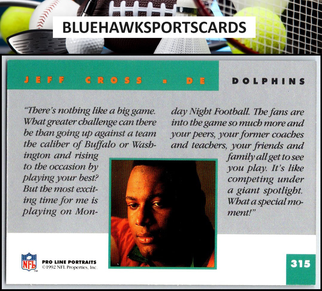 1992 Pro Line Portraits #315 Jeff Cross