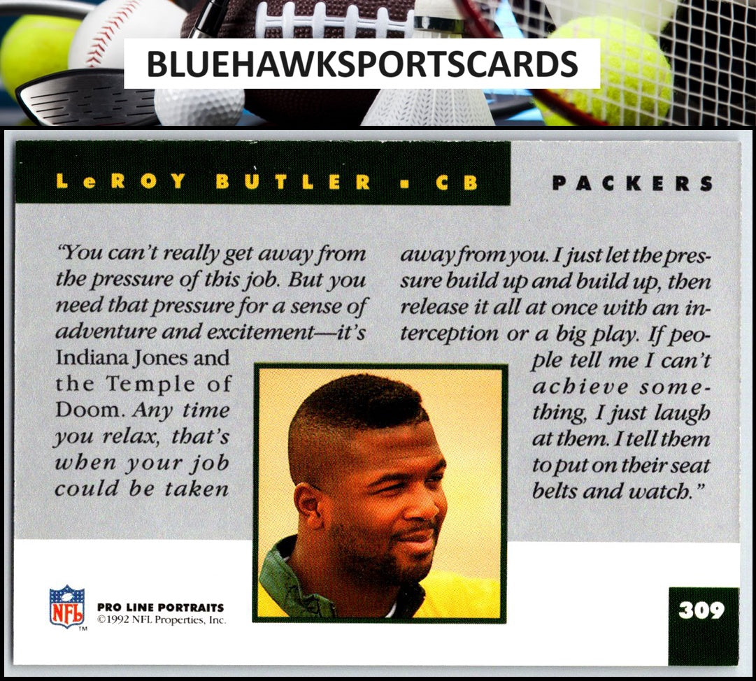 1992 Pro Line Portraits #309 LeRoy Butler