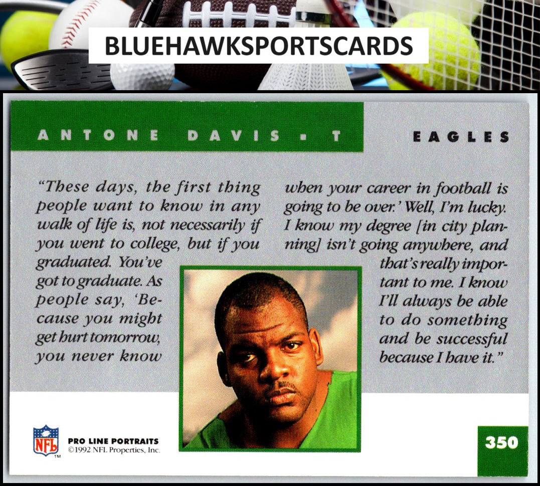 1992 Pro Line Portraits #350 Antone Davis