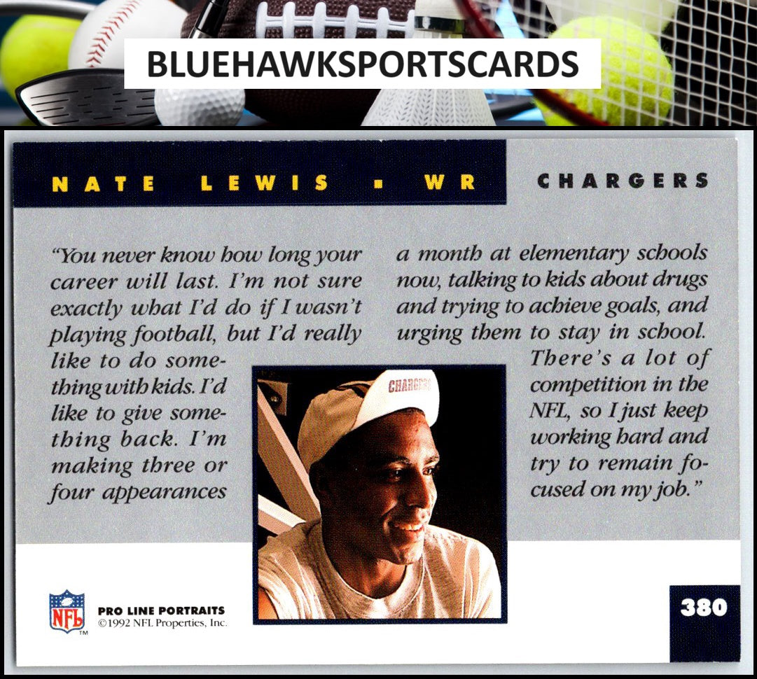 1992 Pro Line Portraits #380 Nate Lewis
