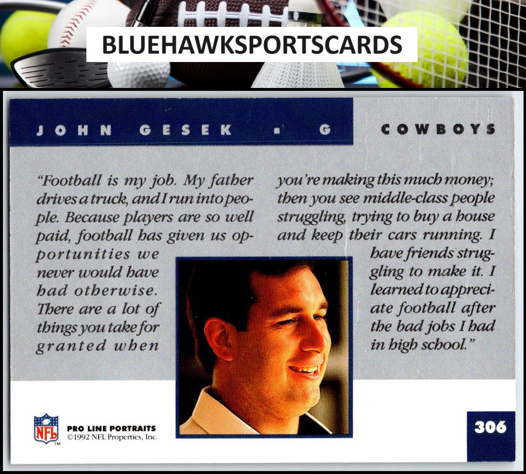 1992 Pro Line Portraits #306 John Gesek