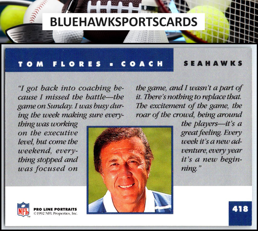 1992 Pro Line Portraits #418 Tom Flores