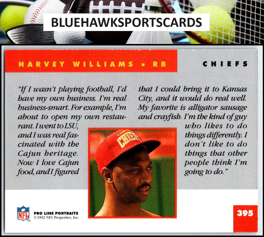 1992 Pro Line Portraits #395 Harvey Williams