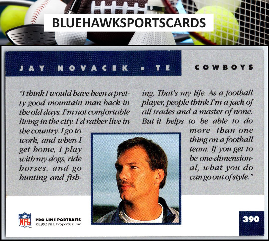 1992 Pro Line Portraits #390 Jay Novacek