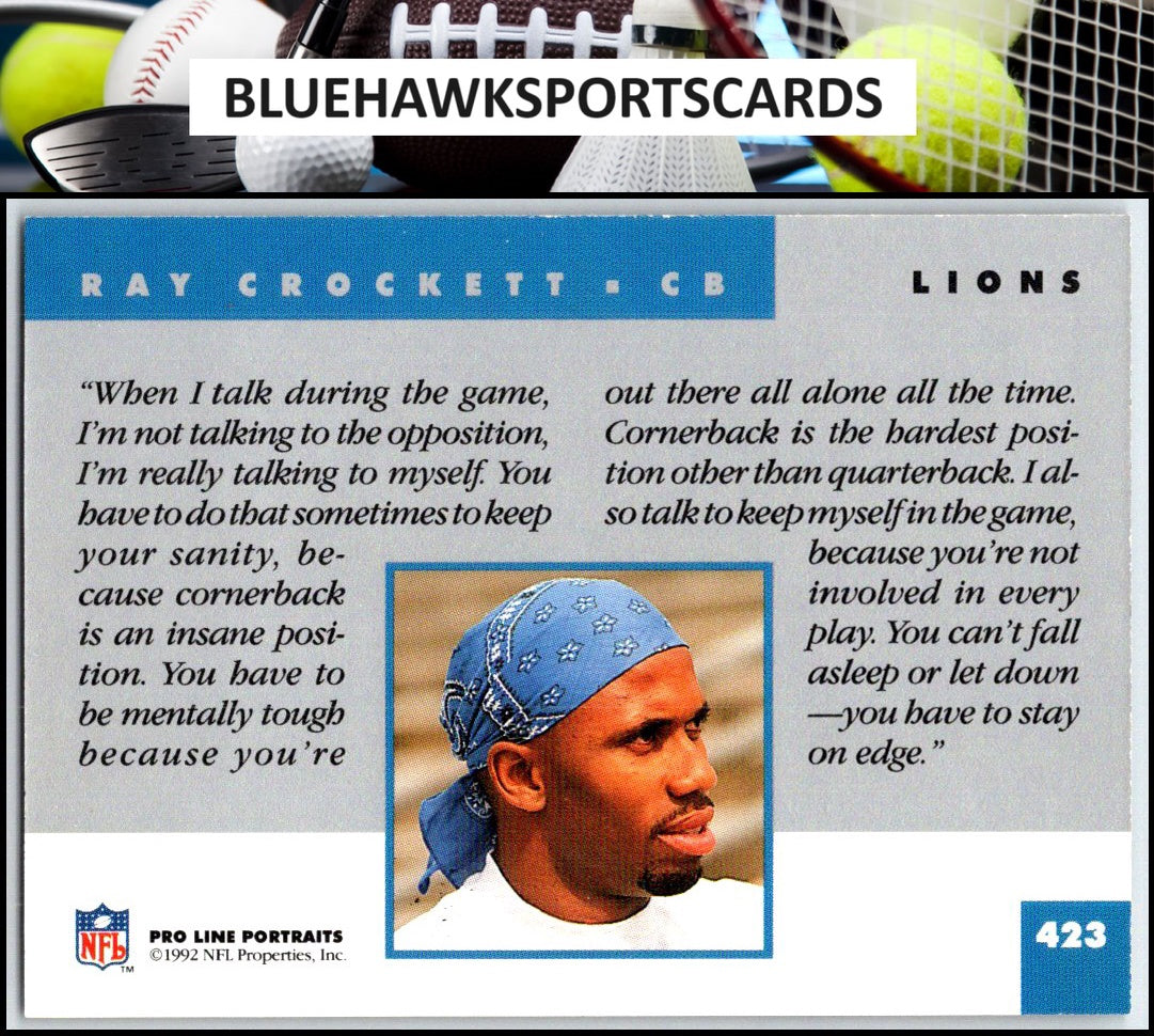 1992 Pro Line Portraits #423 Ray Crockett