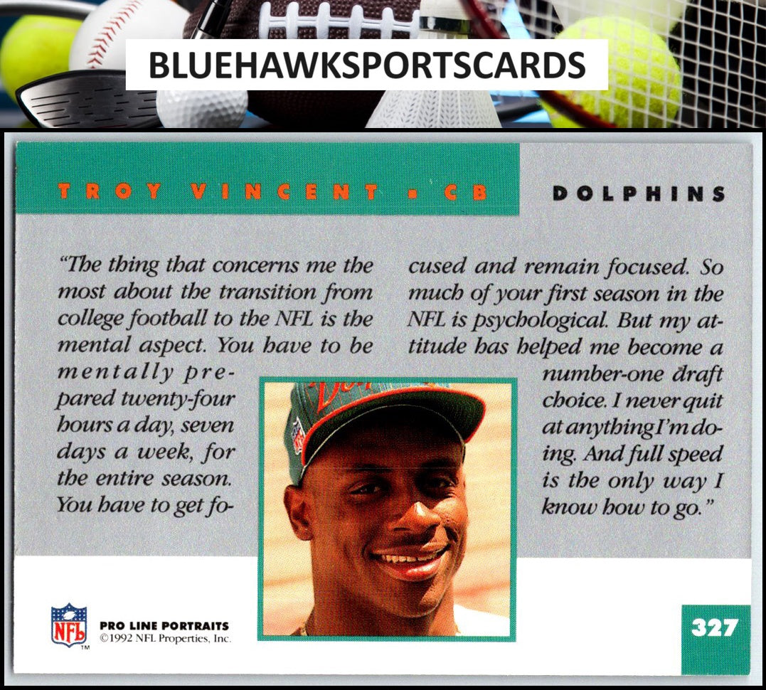 1992 Pro Line Portraits #327 Troy Vincent