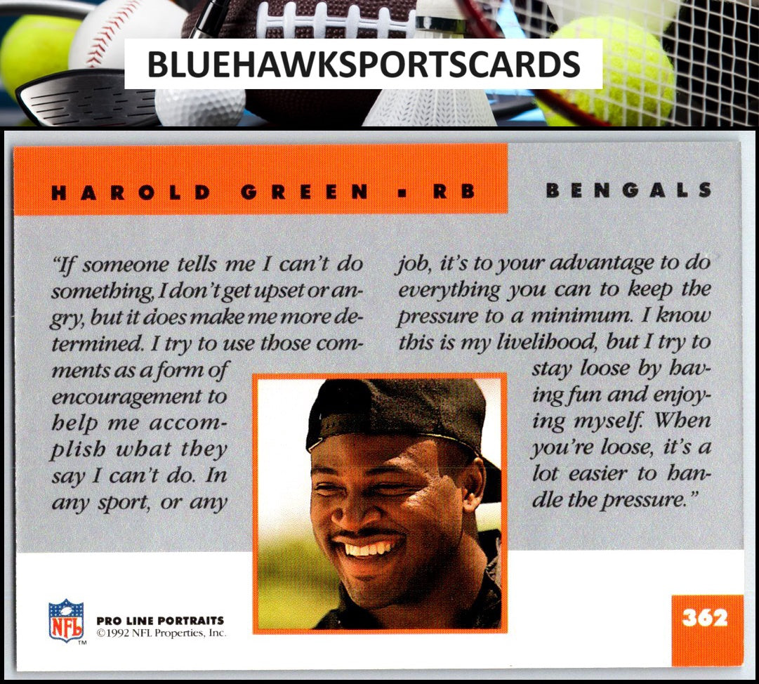 1992 Pro Line Portraits #362 Harold Green