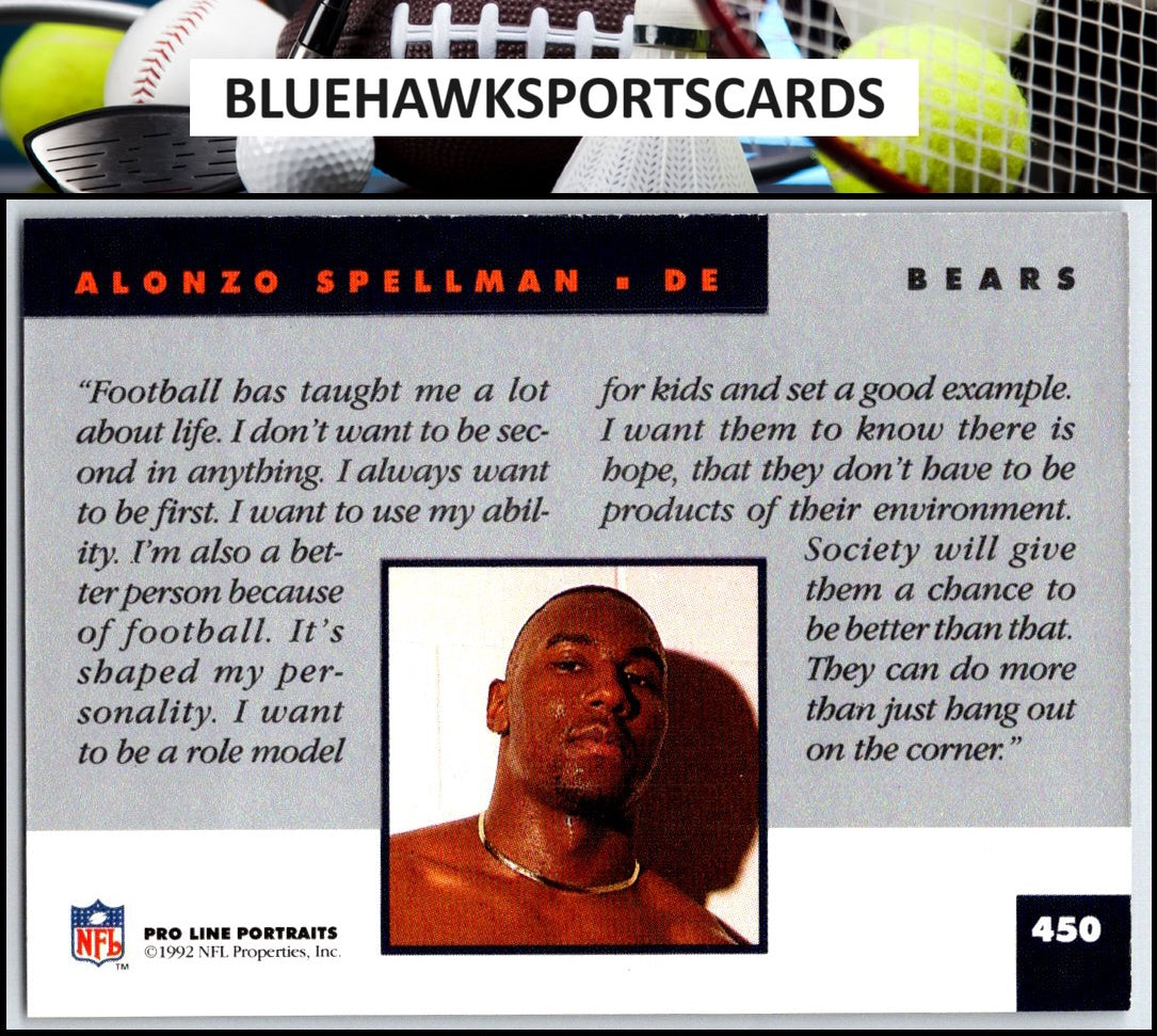 1992 Pro Line Portraits #450 Alonzo Spellman