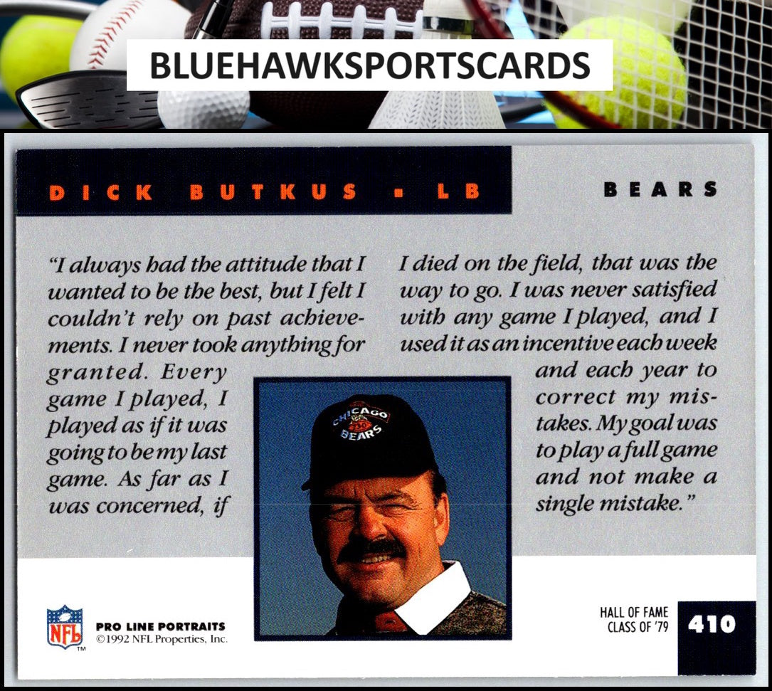 1992 Pro Line Portraits #410 Dick Butkus