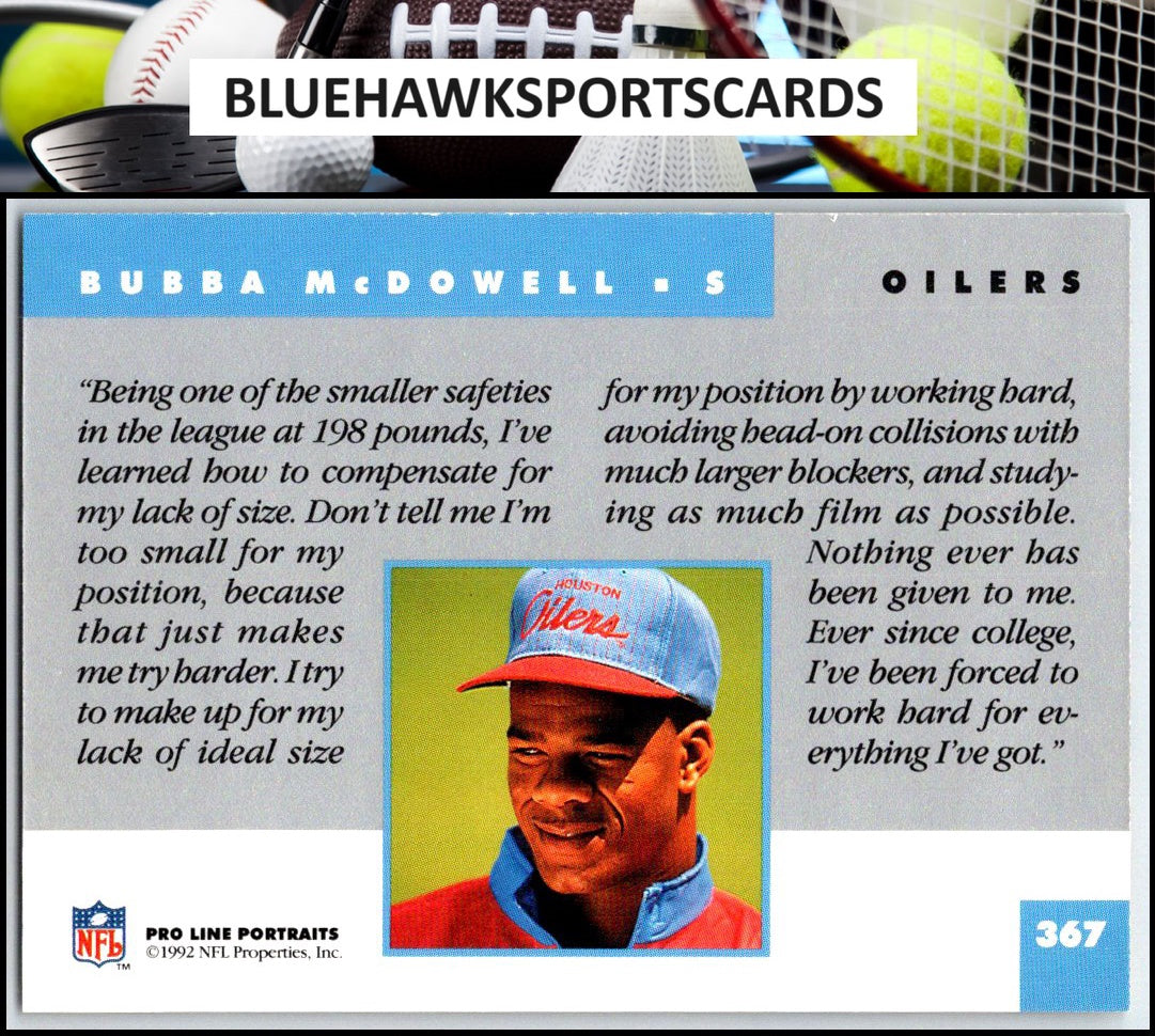1992 Pro Line Portraits #367 Bubba McDowell