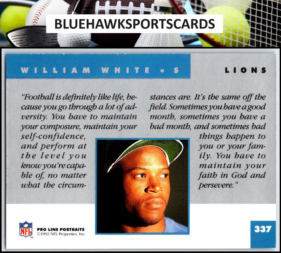 1992 Pro Line Portraits #337 William White