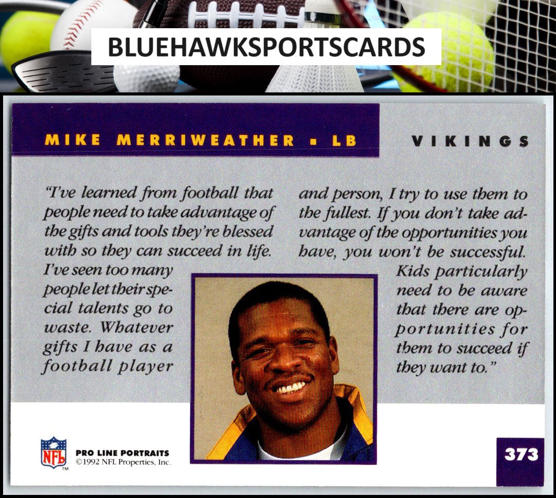 1992 Pro Line Portraits #373 Mike Merriweather