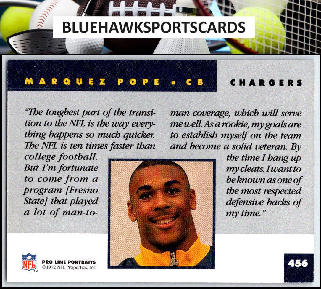 1992 Pro Line Portraits #456 Marquez Pope