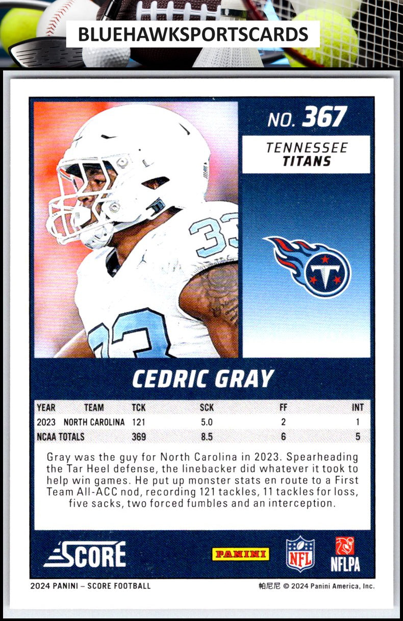 2024 Score #367 Cedric Gray Red