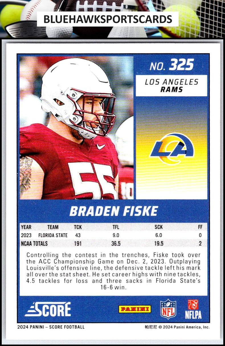 2024 Score #325 Braden Fiske Red