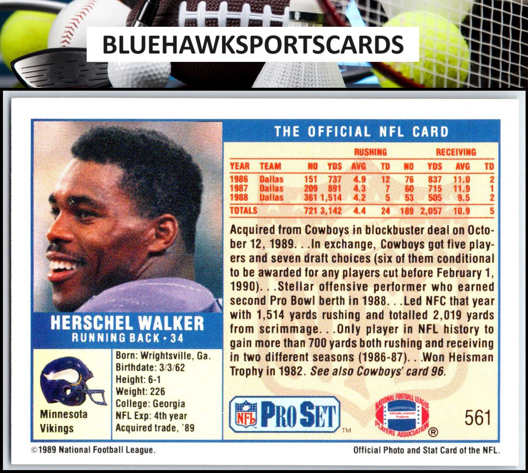 1989 Pro Set #561 Herschel Walker