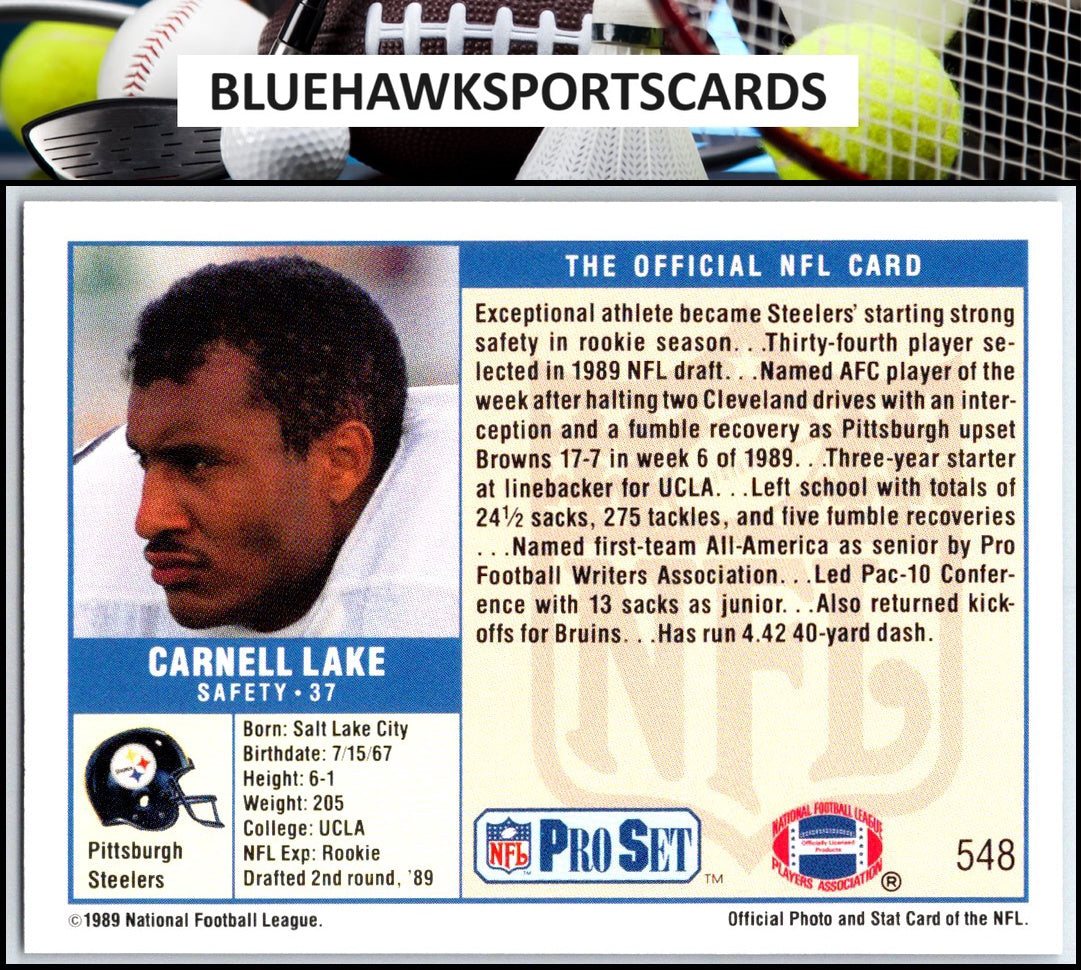 1989 Pro Set #548 Carnell Lake