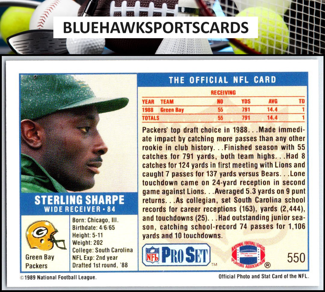1989 Pro Set #550 Sterling Sharpe