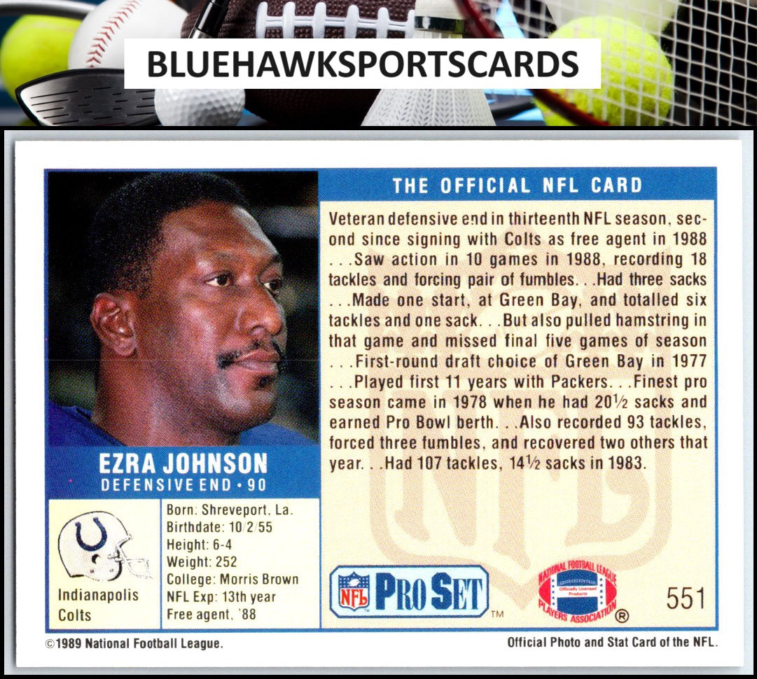 1989 Pro Set #551 Ezra Johnson