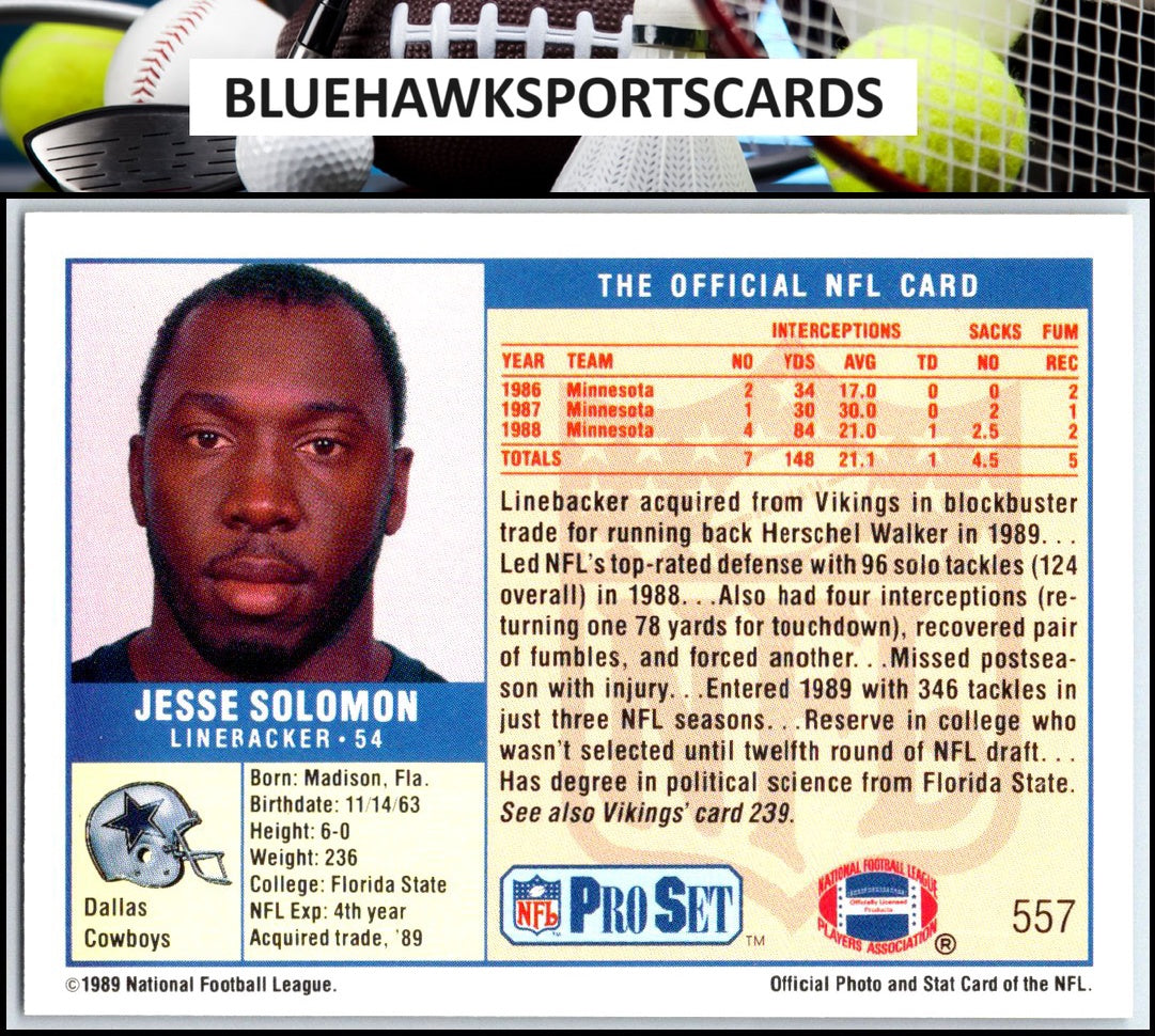 1989 Pro Set #557 Jesse Solomon