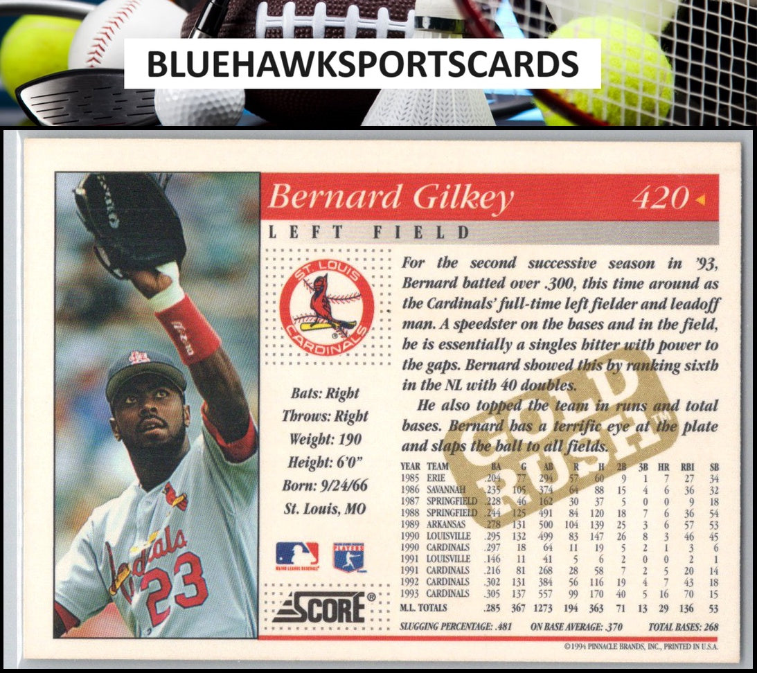 1994 Score #420 Bernard Gilkey Gold Rush