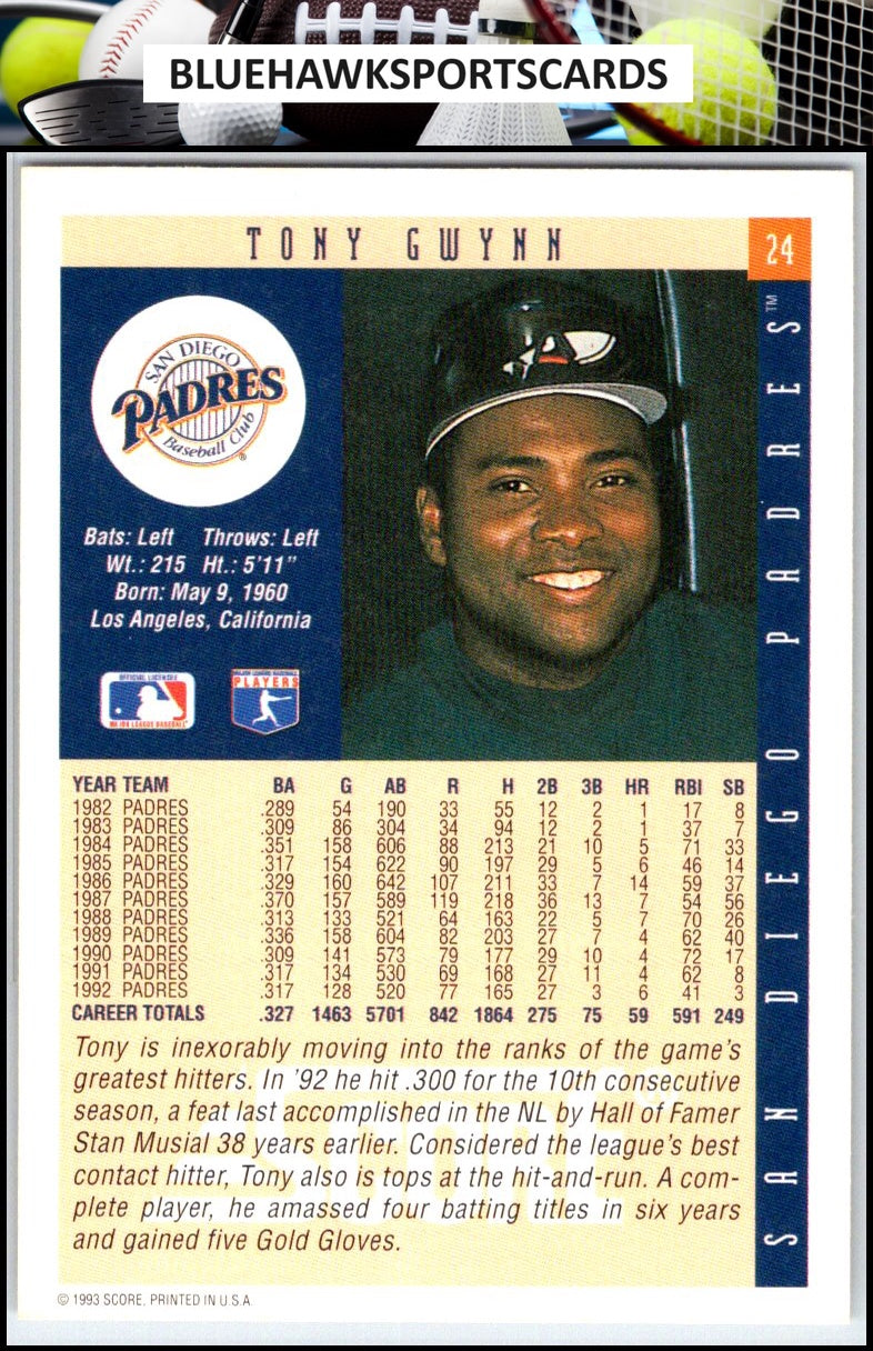 1993 Score #24 Tony Gwynn