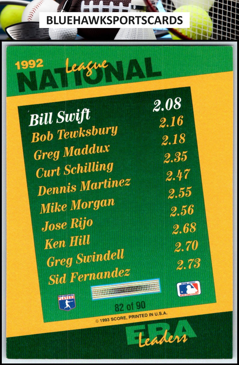 1993 Score #82 Bill Swift Select Stat Leaders