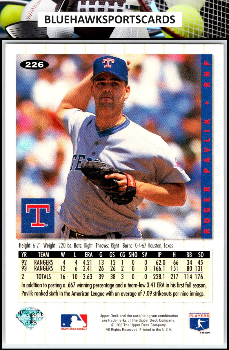 1994 Collector's Choice #226 Roger Pavlik Silver Signature