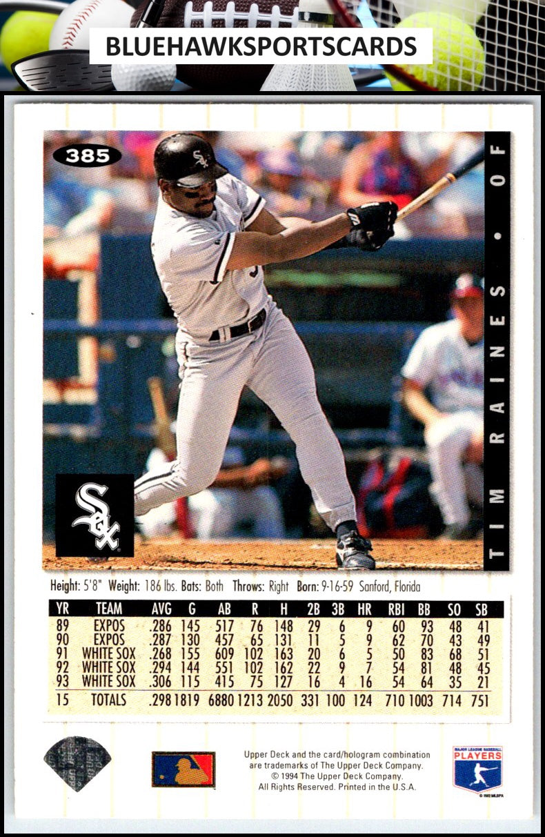 1994 Collector's Choice #385 Tim Raines Silver Signature