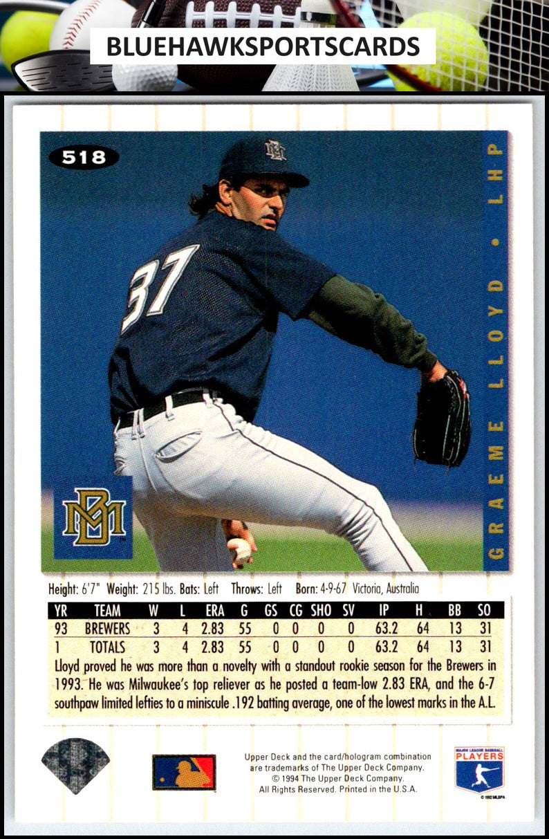 1994 Collector's Choice #518 Graeme Lloyd Silver Signature