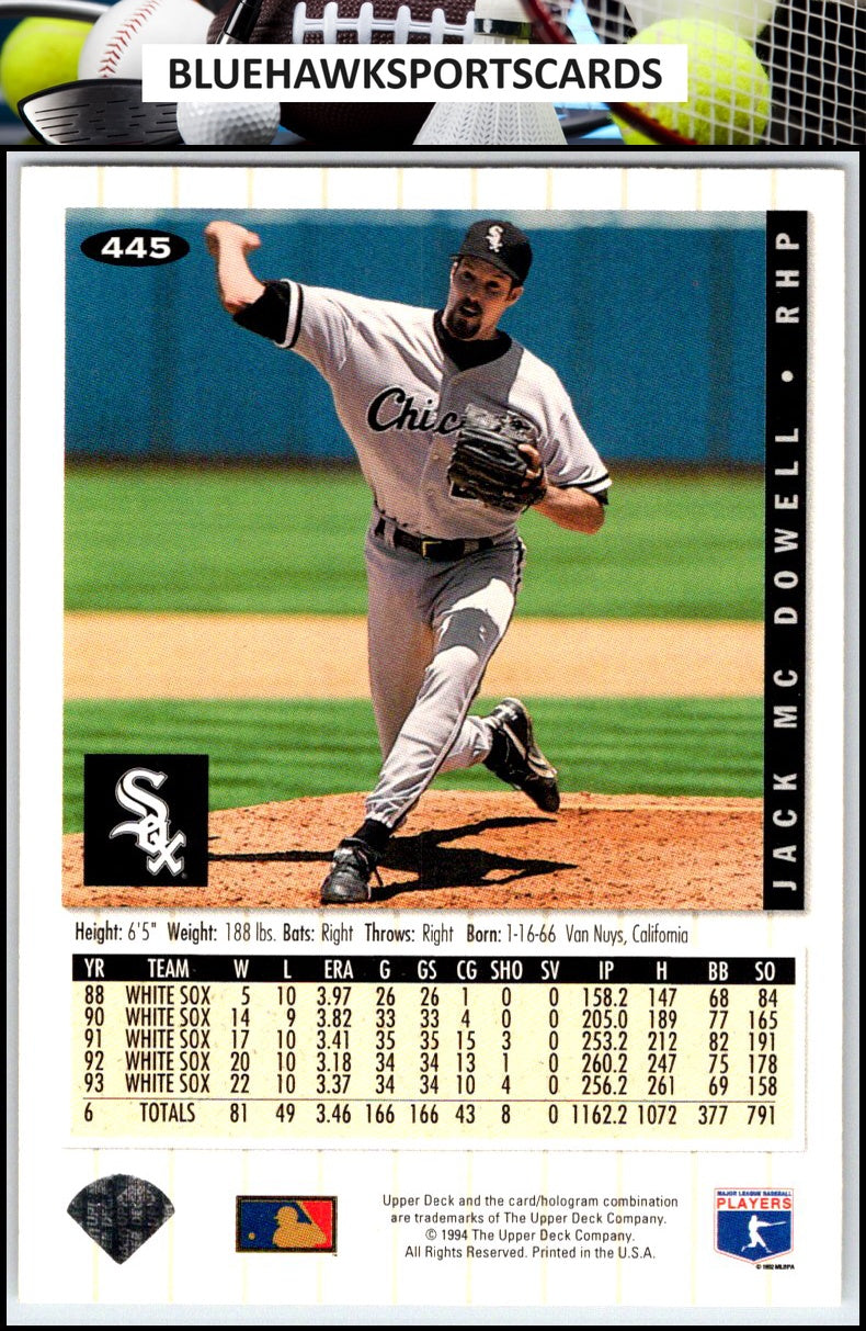 1994 Collector's Choice #445 Jack McDowell Silver Signature