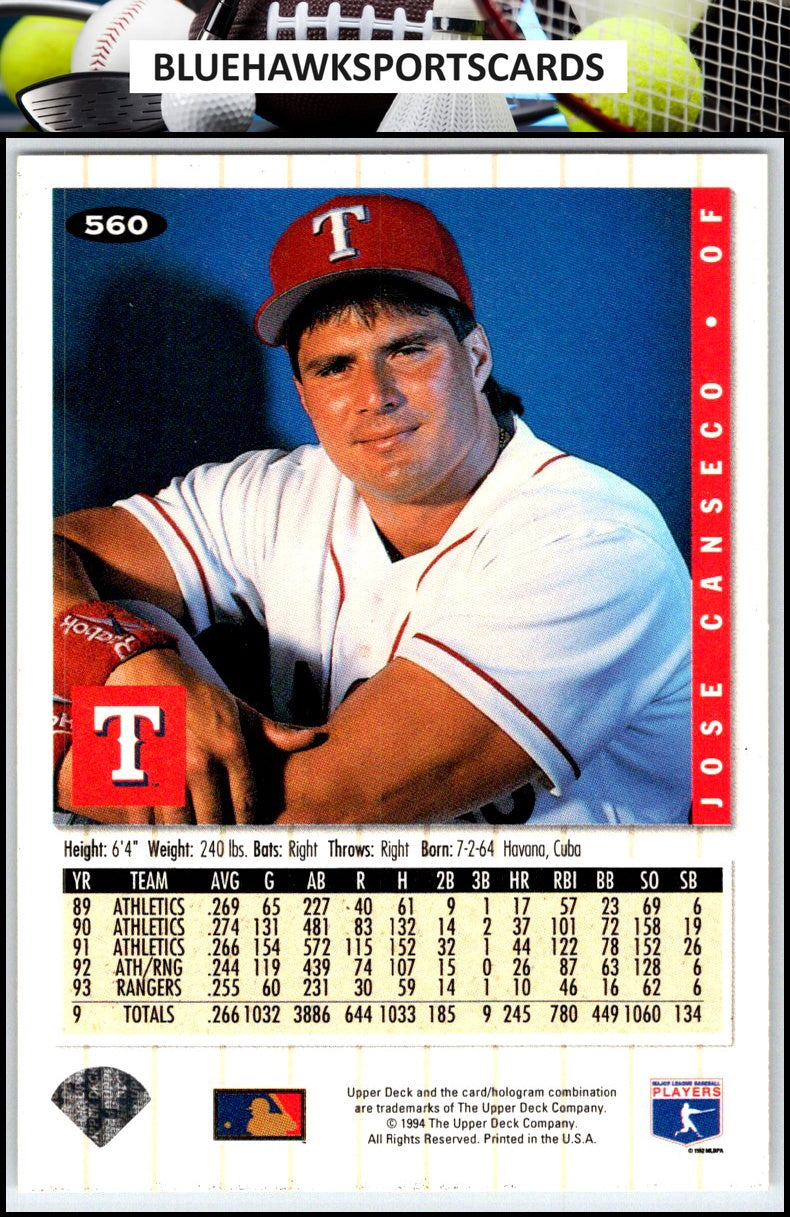 1994 Collector's Choice #560 Jose Canseco