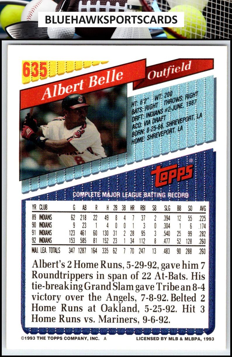1993 Topps #635 Albert Belle