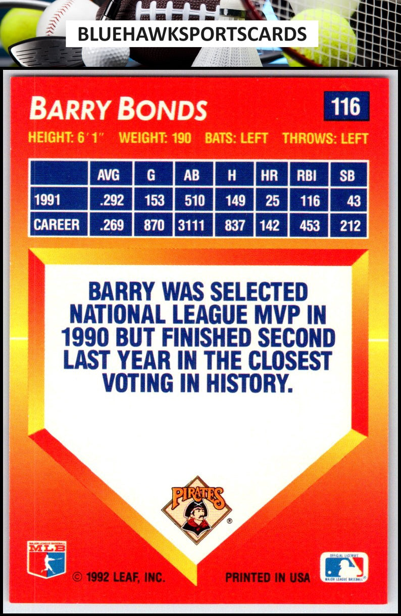 1992 Triple Play #116 Barry Bonds