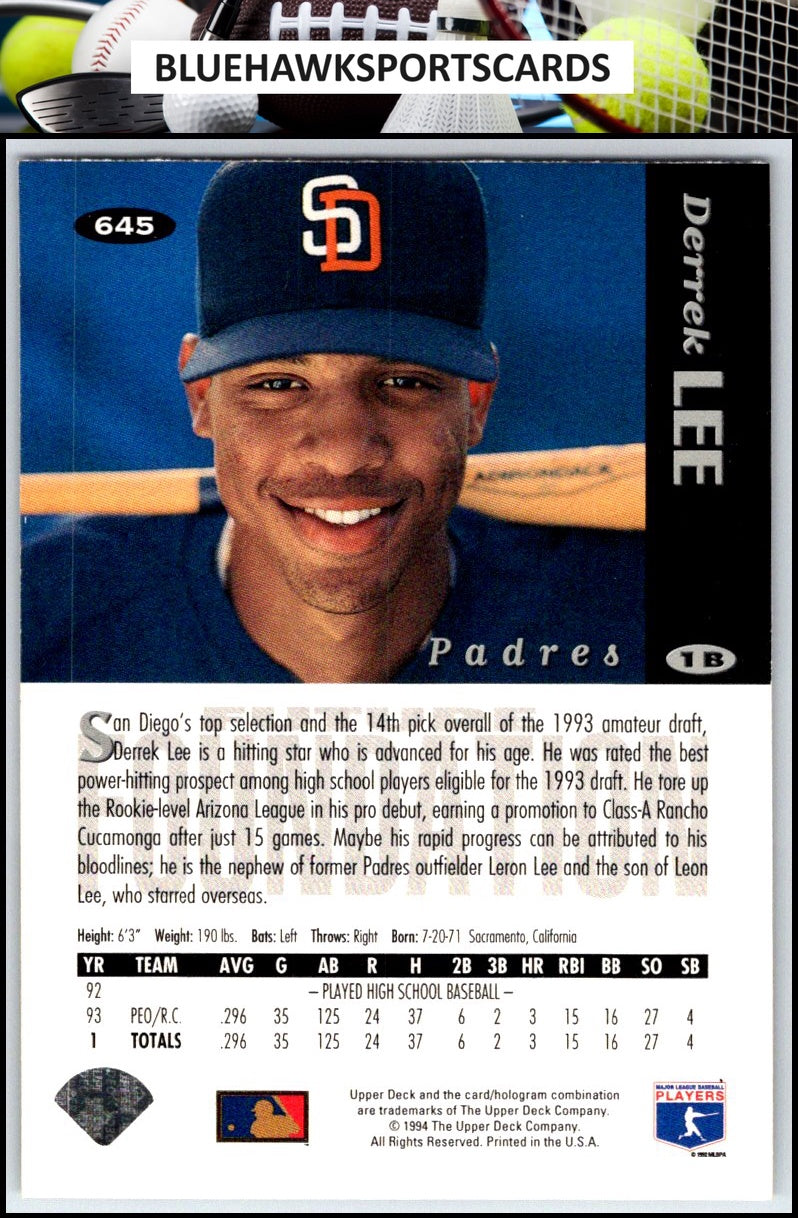 1994 Collector's Choice #645b Derrek Lee Silver Signature