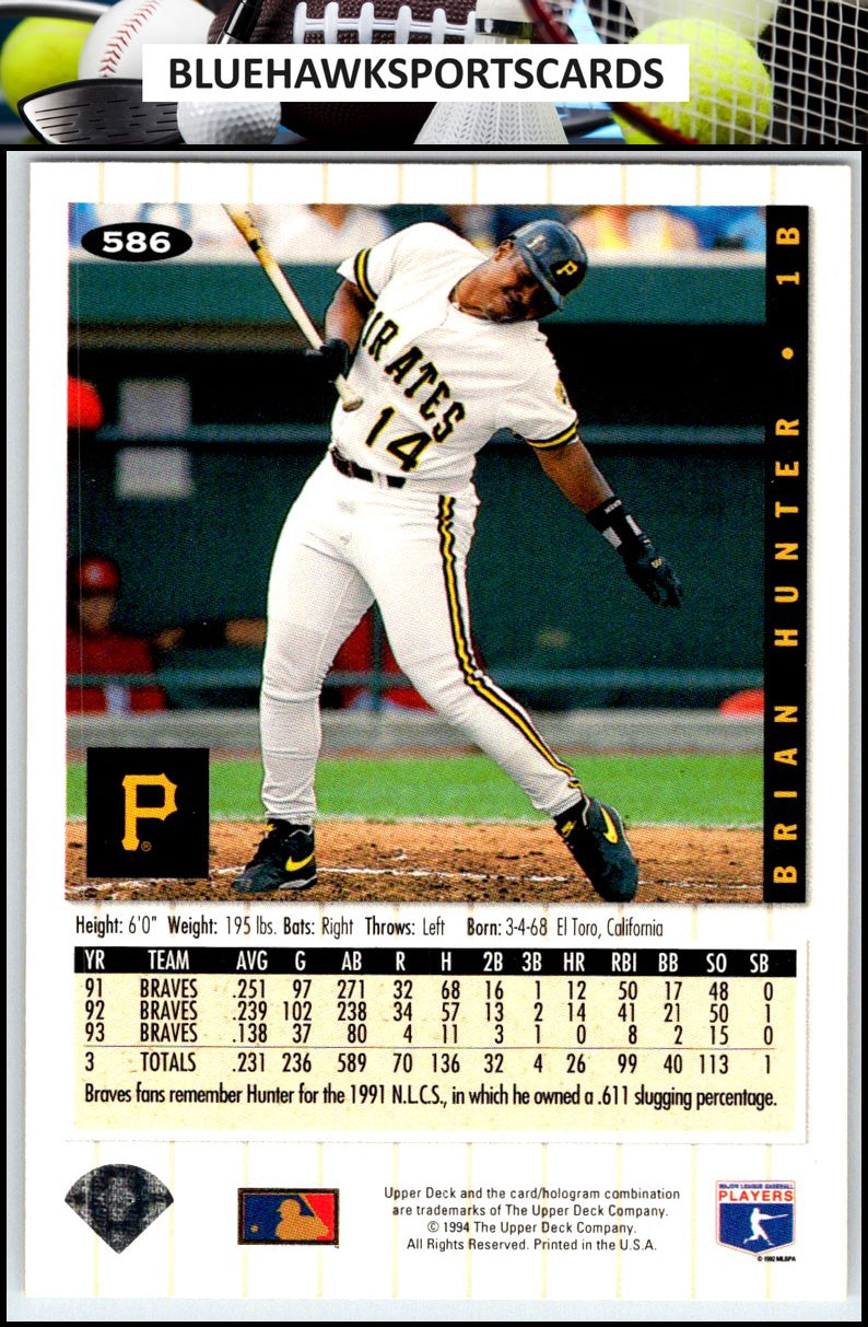 1994 Collector's Choice #586 Brian Hunter Silver Signature