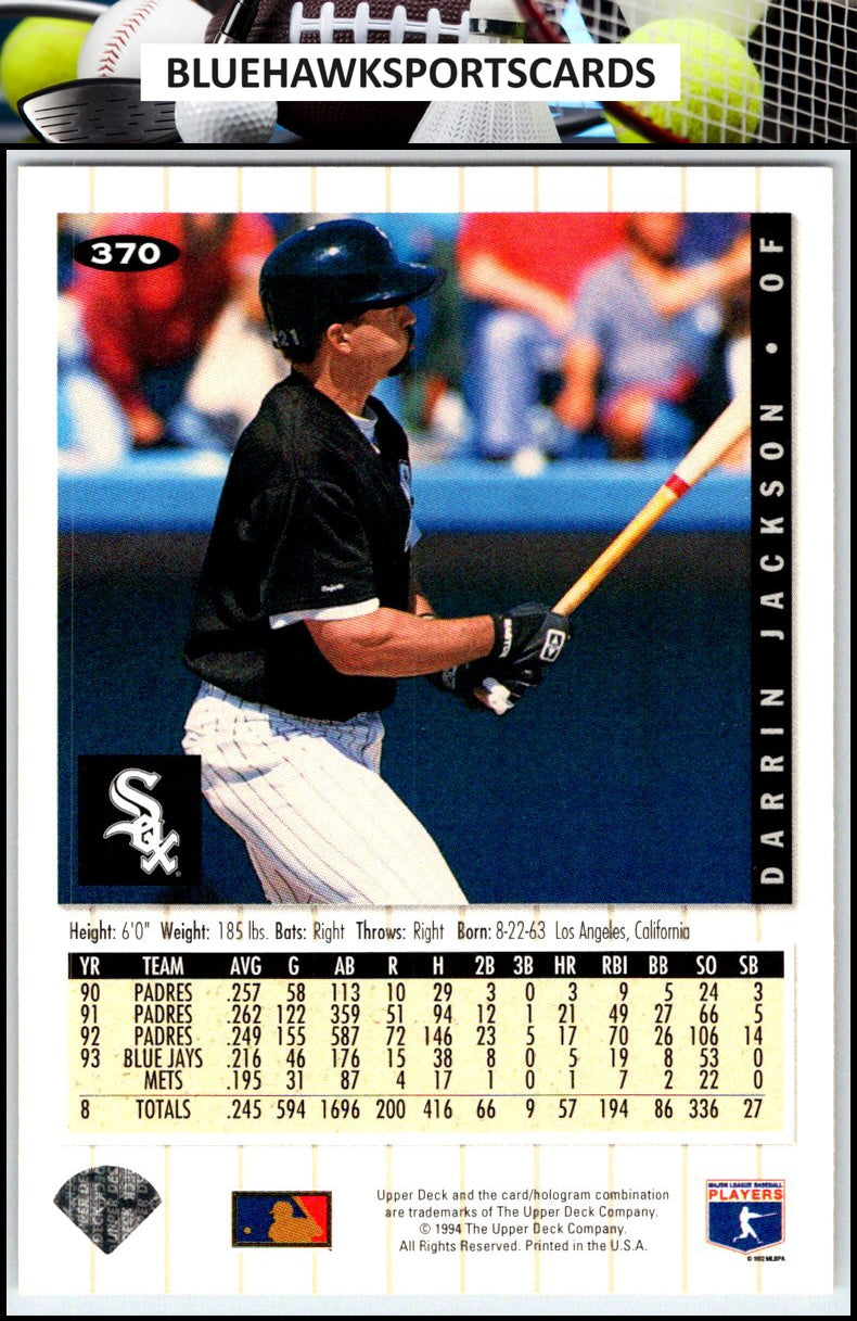 1994 Collector's Choice #370 Darrin Jackson Silver Signature