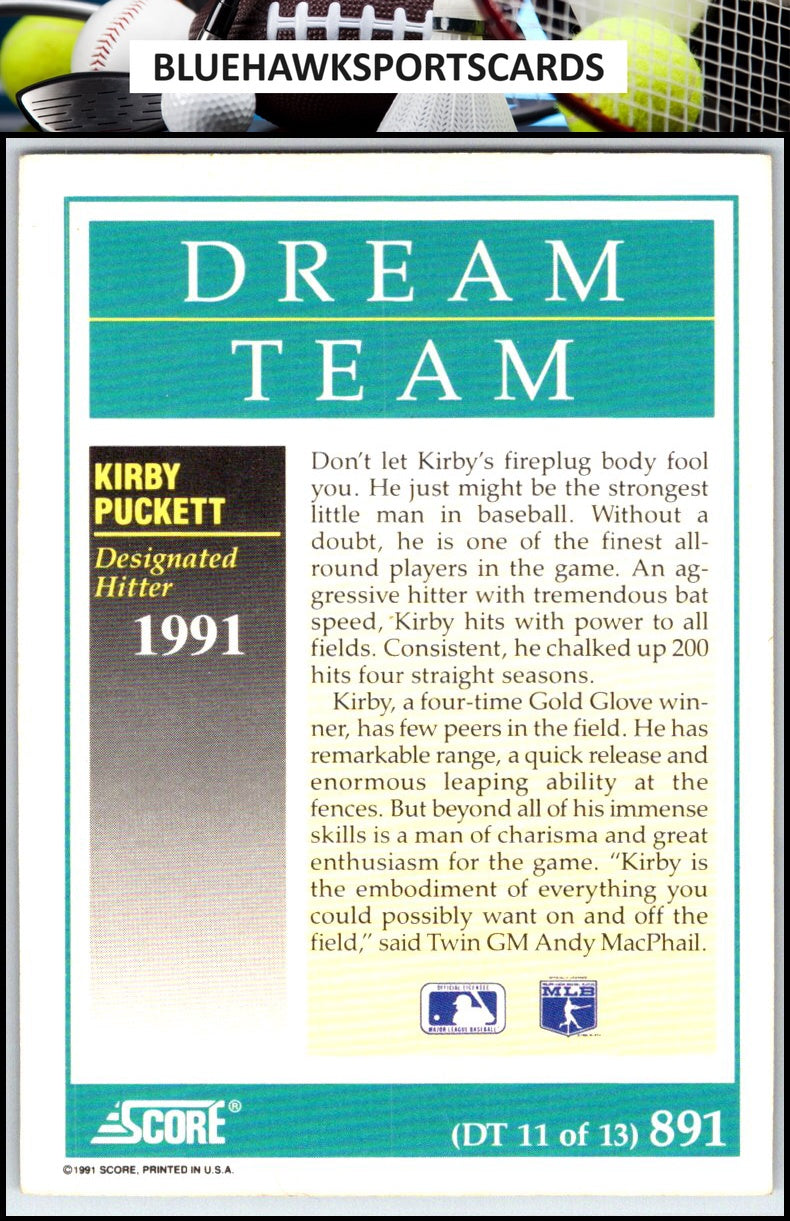 1991 Score #891 Kirby Puckett