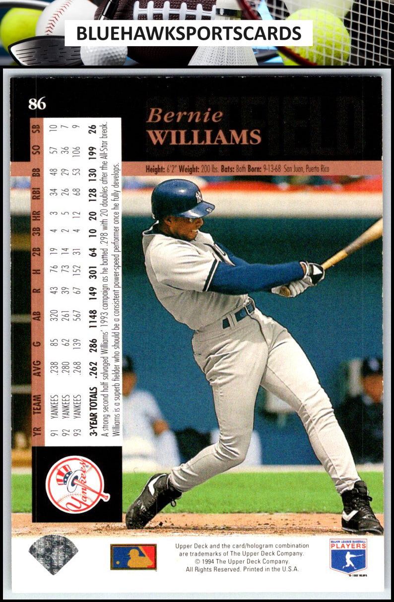 1994 Upper Deck #86 Bernie Williams Electric Diamond