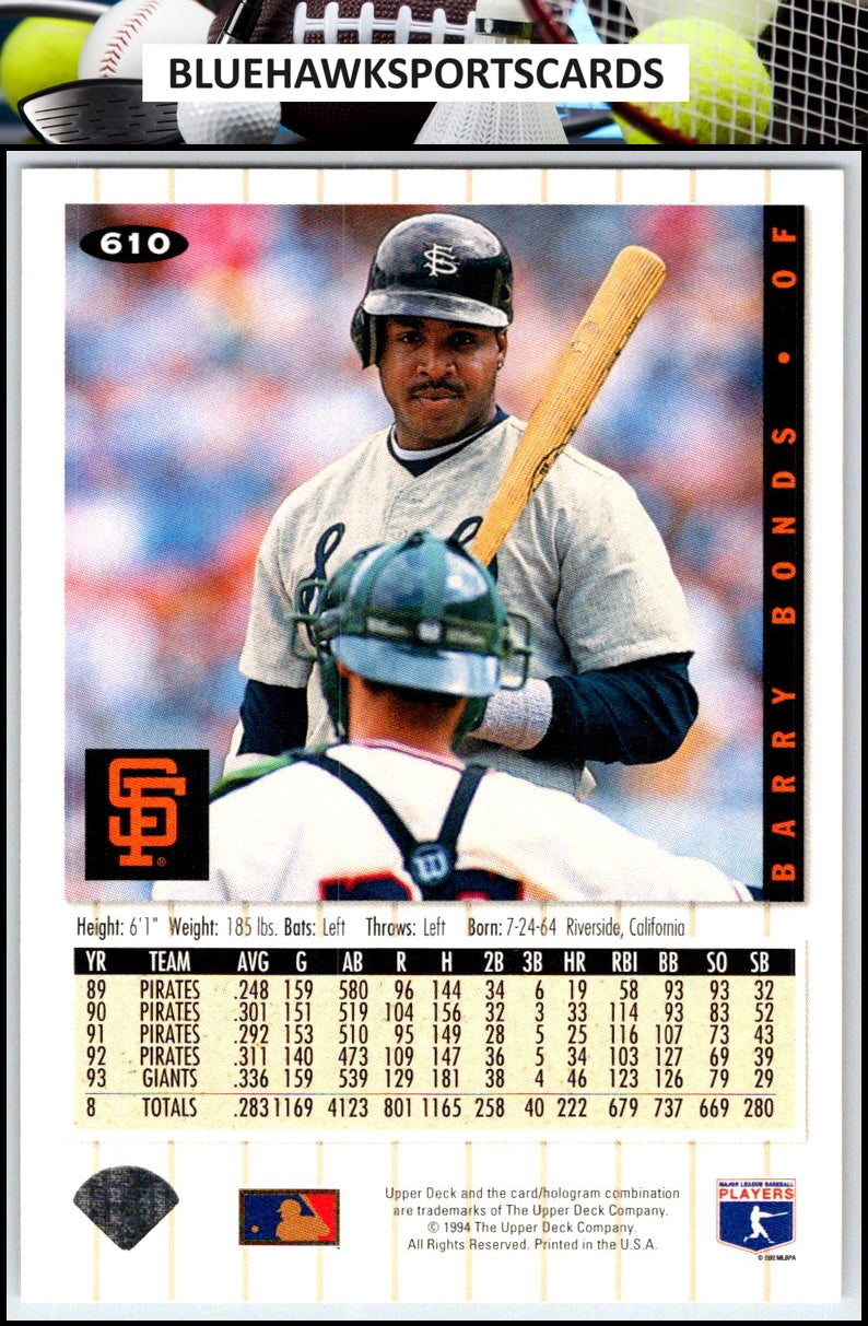 1994 Collector's Choice #610 Barry Bonds