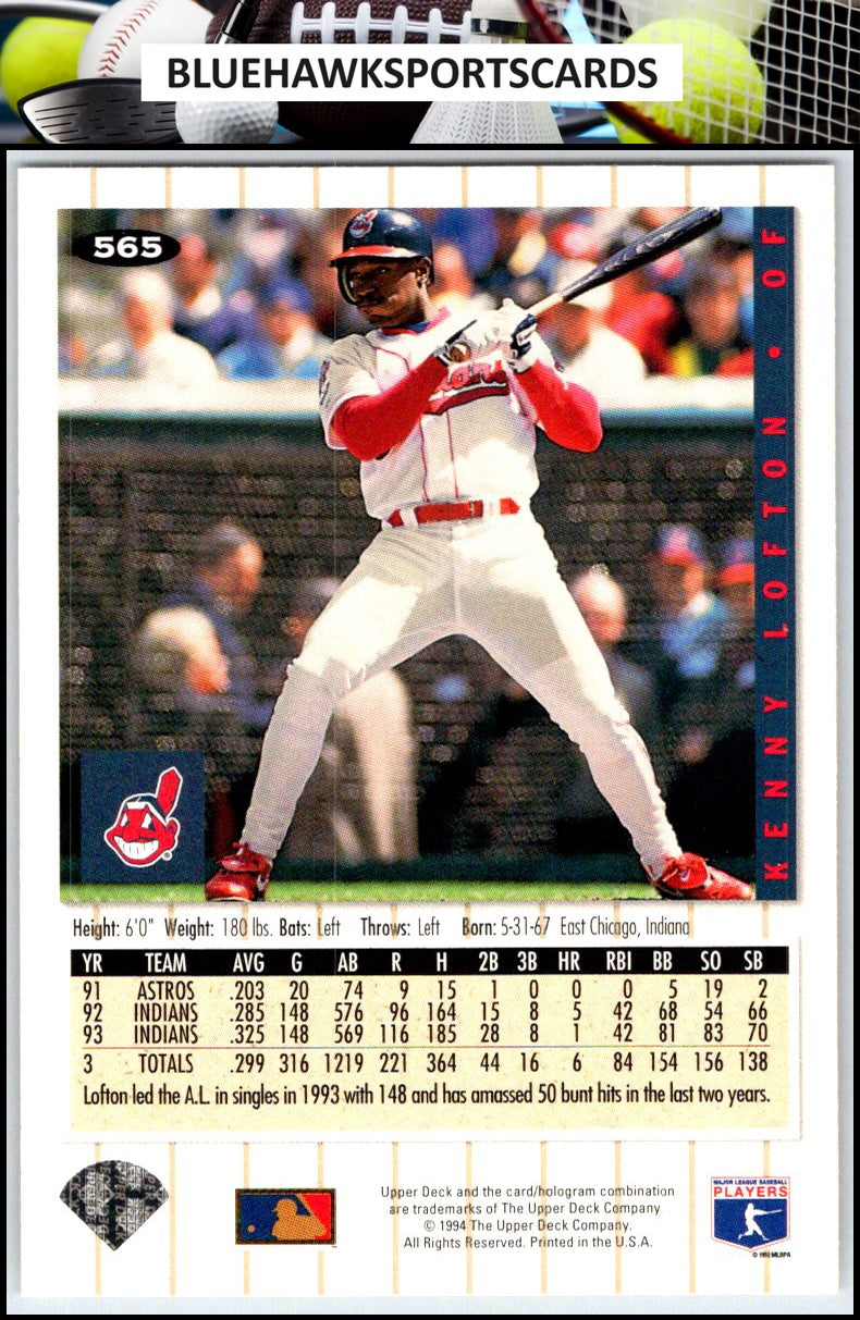 1994 Collector's Choice #565 Kenny Lofton Silver Signature