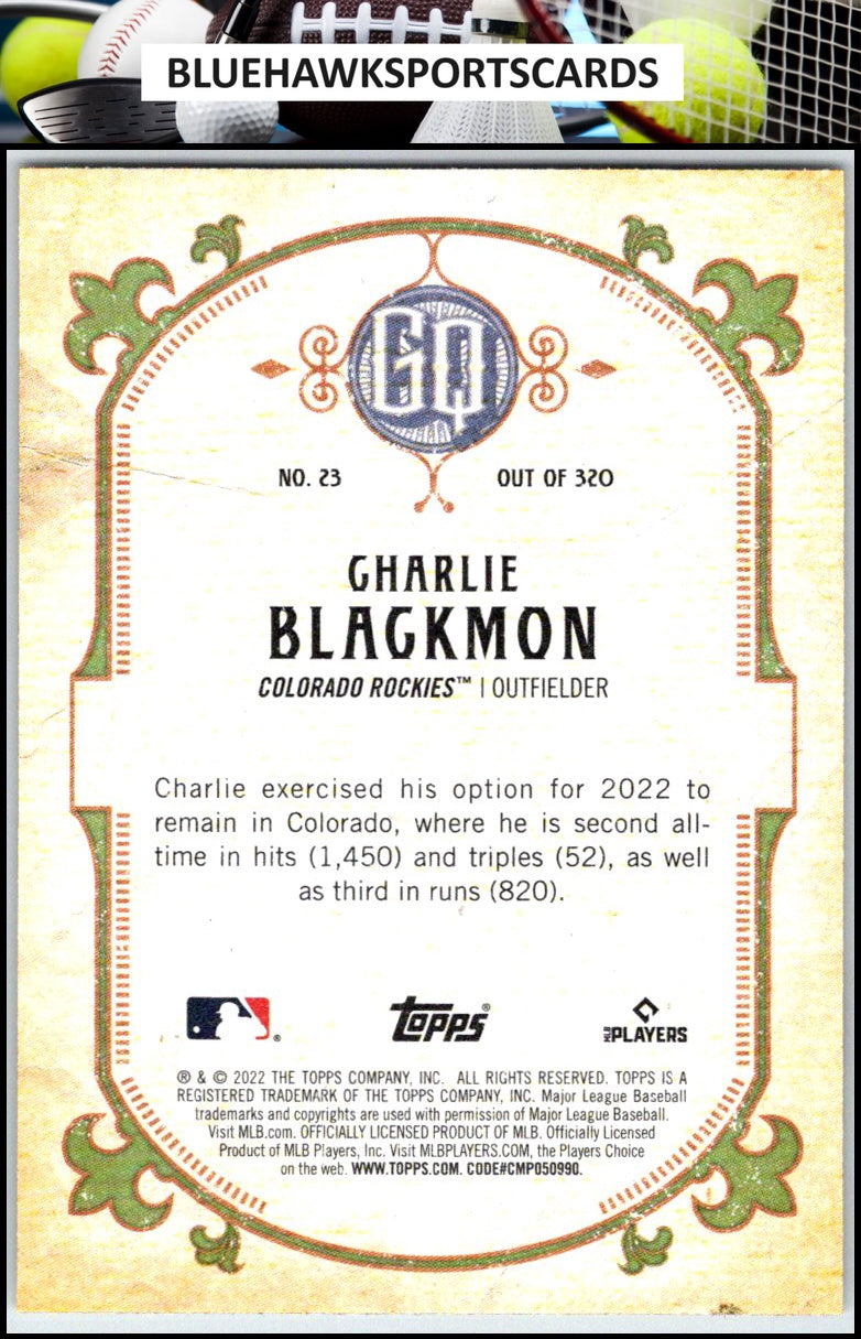 2022 Topps Gypsy Queen #23 Charlie Blackmon