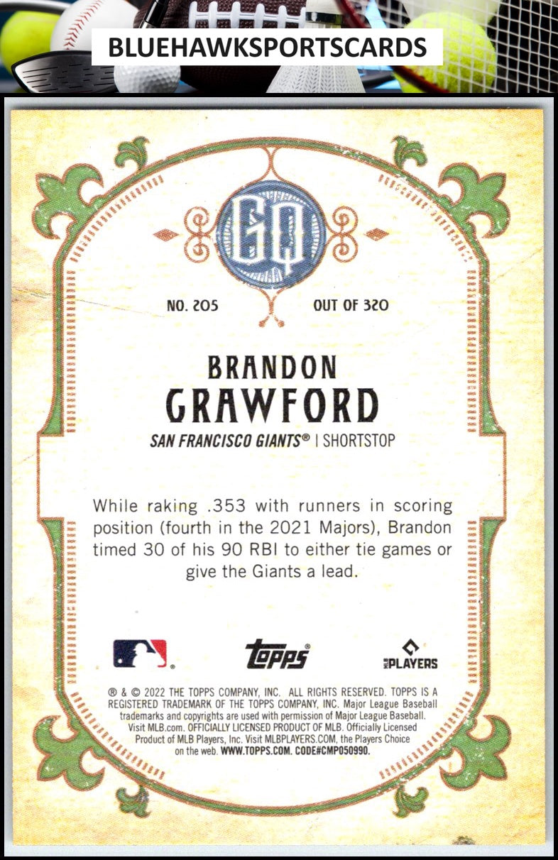 2022 Topps Gypsy Queen #205 Brandon Crawford