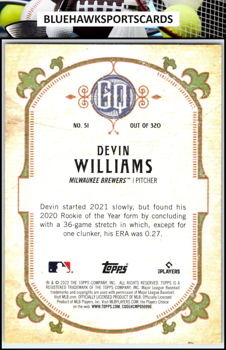 2022 Topps Gypsy Queen #51 Devin Williams